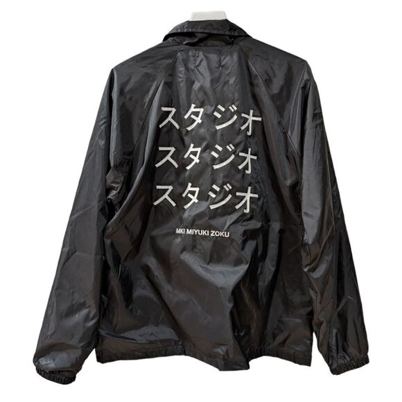 MKI MIYUKI ZOKU Men's Black Lightweight Button Snap Coach Jacket Size M - Picture 3 of 10